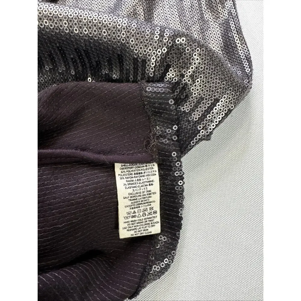 Free People Drenched in Sequins Mini Dress Size S Silver Gunmetal Ombré